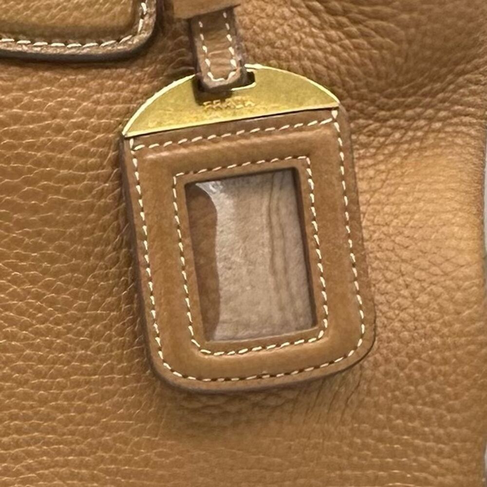 Prada Vitello Phenix Bag Brown Pebbled Leather Certificate of Authenticity - Picture 11 of 15
